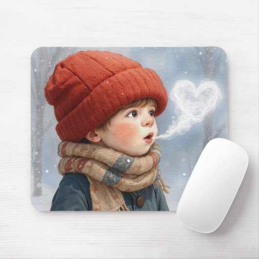 Kleiner Junge mit Atem des eisigen Herzens Mousepad (Mit Mouse)