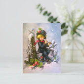 Kleiner Junge mit Flute Postkarte (Stehend Vorderseite)