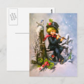 Kleiner Junge mit Flute Postkarte (Vorne/Hinten)