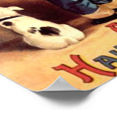 Kleiner Junge mit Hund und Pumpkins Poster (Ecke)