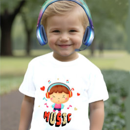 Kleiner Junge mit Musik Baby T-shirt