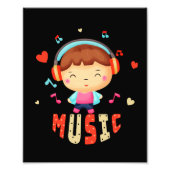 Kleiner Junge mit Musik Fotodruck (Vorne)
