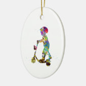 Kleiner Junge mit Roller Keramik Ornament (Links)