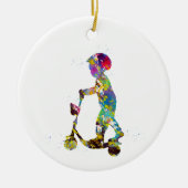 Kleiner Junge mit Roller Keramik Ornament (Vorne)