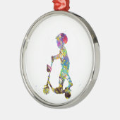 Kleiner Junge mit Roller Ornament Aus Metall (Links)