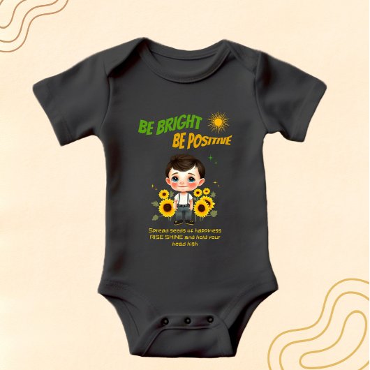 Kleiner Junge mit Sonnenblumen Baby Strampler