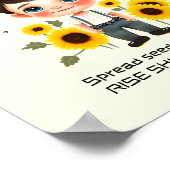 Kleiner Junge mit Sonnenblumen Poster (Ecke)