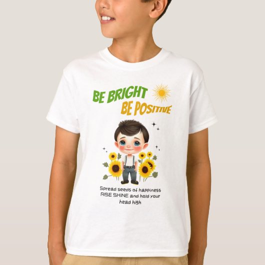 Kleiner Junge mit Sonnenblumen T-Shirt (Vorderseite)