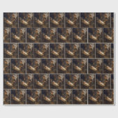 Kleiner Junge spielt sein Trommelchen für Baby in Geschenkpapier (Flach)