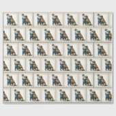 Kleiner Junge umarmt Big Dog Geschenkpapier (Flach)