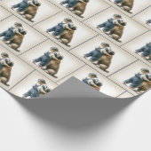 Kleiner Junge umarmt Big Dog Geschenkpapier (Ecke)