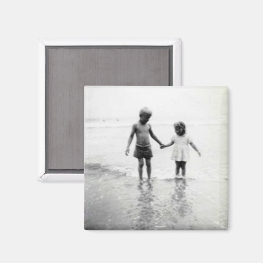 Kleiner Junge und Mädchen mit Händemagnet Magnet (Vorderseite/Rückseite)