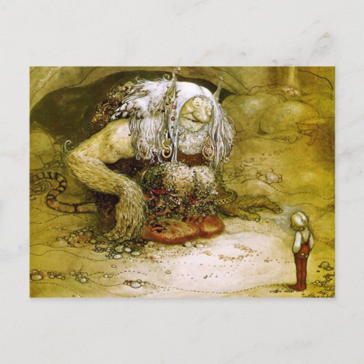 Kleiner Junge und Troll Postkarte (Vorderseite)
