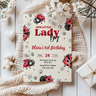 kleiner Käfer Ladybug Geburtstagseinladung Einladung