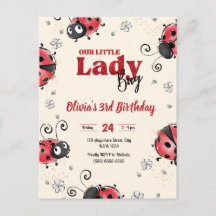 kleiner Käfer Ladybug Geburtstagseinladung