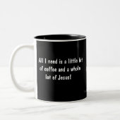 Kleiner Kaffee eine Menge Jesus gotGod316.com Zweifarbige Tasse (Links)