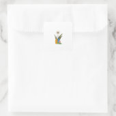 Kleiner Kaktus Quadratischer Aufkleber (Tasche)