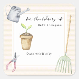 Kleiner Keim für die Bibliothek Quadratischer Aufkleber