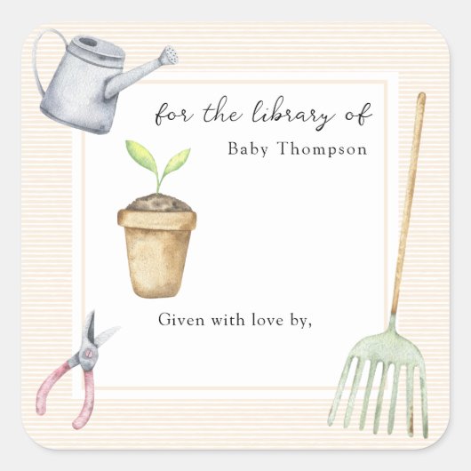 Kleiner Keim für die Bibliothek Quadratischer Aufkleber (Vorderseite)