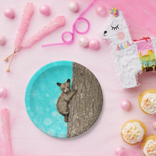 Kleiner Kletterbär Pappteller (Party)