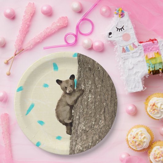 Kleiner Kletterbär Pappteller (Party)