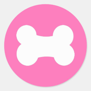 Kleiner Knochen Hot Pink 1,5" Runder Aufkleber