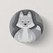 Kleiner Knopf des weißen Wolfs Button (Vorderseite)