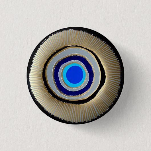 Kleiner Knopf-Grieche-böser Blick Button (Vorderseite)