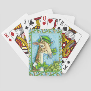 KLEINER KOBOLD-GIRAFFE, FARBENFROHES ST. PATRICKS- SPIELKARTEN