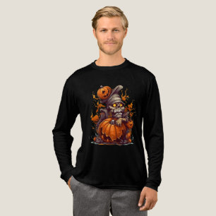 Kleiner Kobold-Skelett-Kürbis Halloween Tri-Blend Shirt