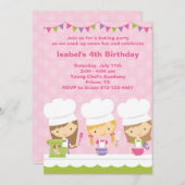 Kleiner Koch Backen Geburtstagsparty Einladungen (Vorne/Hinten)