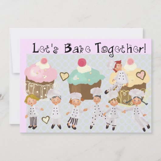 Kleiner Koch Backen Party 12x18 Einladung (Vorderseite)