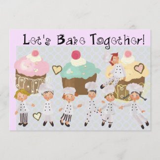 Kleiner Koch Backen Party 12x18 Einladung