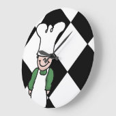 Kleiner Koch Cartoon Küche Große Wanduhr (Winkel)