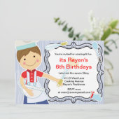 Kleiner Koch Kochen und Backen Party für Jungen Einladung (Stehend Vorderseite)