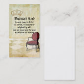 Kleiner königlicher Stuhl mit Krone Visitenkarte (Vorne/Hinten)