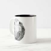 Kleiner Kraken Zweifarbige Tasse (Vorderseite Links)