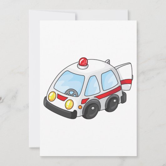 Kleiner Krankenwagen Einladung (Vorderseite)