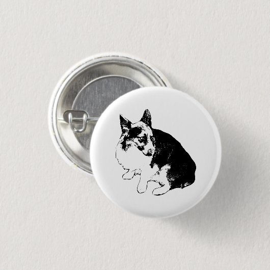 Kleiner Kreis, große Ohren Button (Vorne & Hinten)