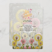 Kleiner Kronleuchter in blühender Babydusche#6 Einladung (Vorne/Hinten)