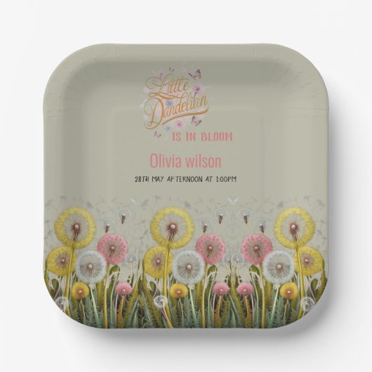 Kleiner Kronleuchter ist in Blütendusche Pappteller (Vorderseite)