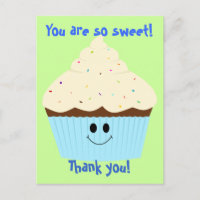 Kleiner Kuchen danken Ihnen die Postkarte (blau)