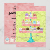 Kleiner Kuchen, Einladungen für Babydusche (Vorne/Hinten)