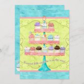 Kleiner Kuchen, Einladungen für Babydusche (Vorne/Hinten)