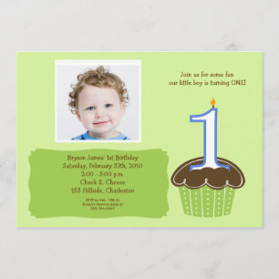 Kleiner Kuchen FOTO Geburtstags-Einladungs-Babys Einladung
