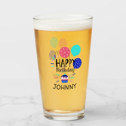 Kleiner Kuchen u. Ballon-alles- Gute zum Glas (Vorne (Gefüllt))