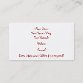 Kleiner Kuchen Visitenkarte (Rückseite)