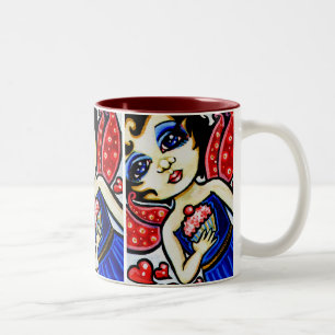 Kleiner Kuchen YUM! Niedliche Fantasie-Fee-Tasse Zweifarbige Tasse