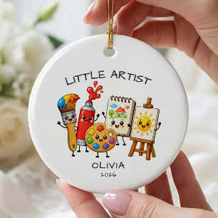 Kleiner Künstler personalisierter Weihnachtsschmuc Keramik Ornament