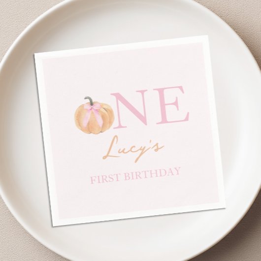 Kleiner Kürbis 1. Geburtstag  Serviette